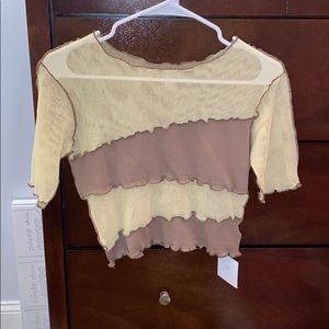 Patchwork mesh crop top